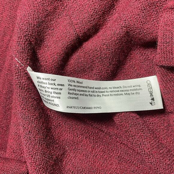 Eileen Fisher Washable Wool Scoop Neck Dress 3/4 Sleeves Maroon Red - Size Small - Picture 5 of 7